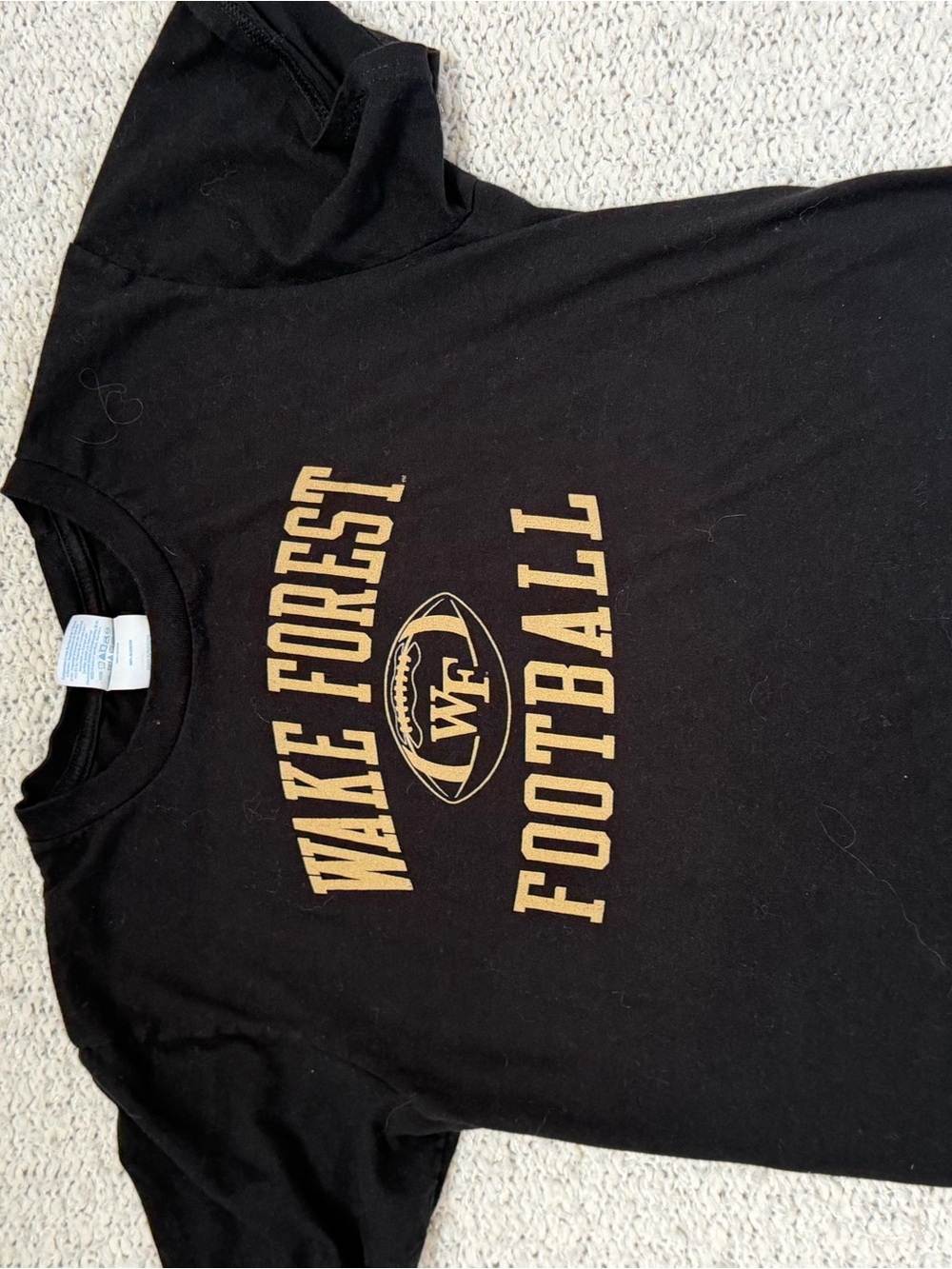 Kids size medium Wake Forest Football Black Graphic Tee